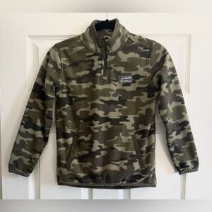 Eddie Bauer Kids' Green and Brown Fleece Pullover. Size S(7/8)